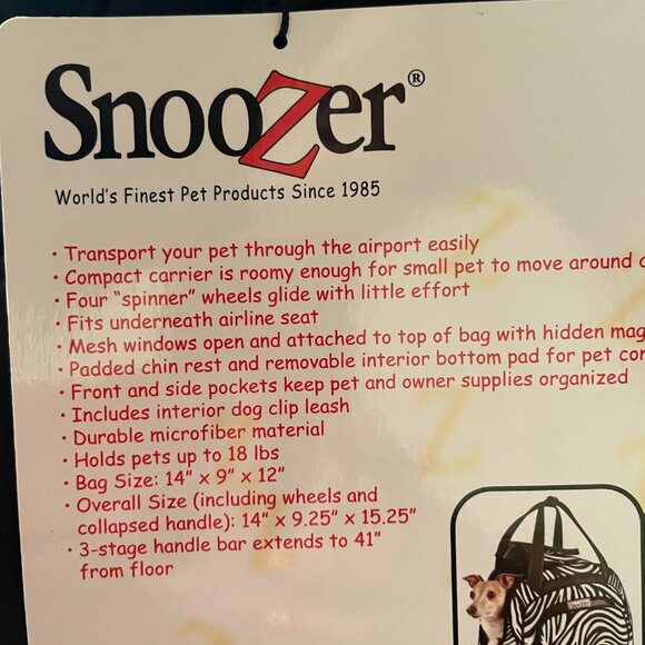 Snoozer The Cooper Four Wheeled Pet Bag 85110 - Picture 8 of 9